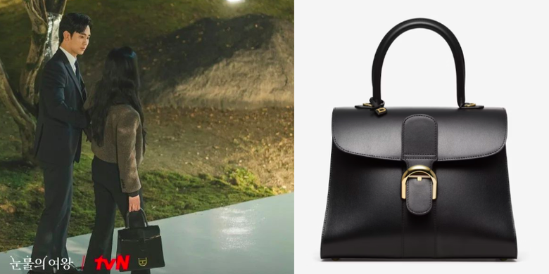 Delvaux Brillant MM in Box Calf salah satu tas mewah Kim Ji Won yang berperan sebagai Hong Hae In di drama Queen of Tears