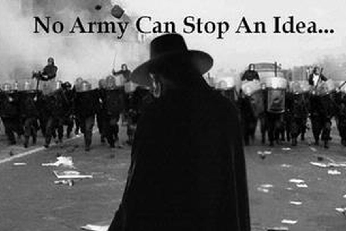 Gambar yang digunakan kelompok hacker Anonymous untuk memberi peringatan kepada Pemerintah Indonesia.