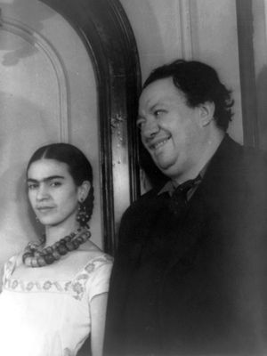 Diego Rivera dengan Frida Kahlo. (Congress Library, Washington DC)