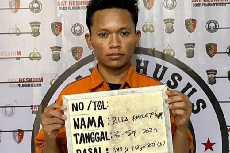 Reza Fahlevi ditangkap polisi di Pancing I, Kecamatan Medan Labuhan, Kota Medan, pada Selasa (3/9/2024). 