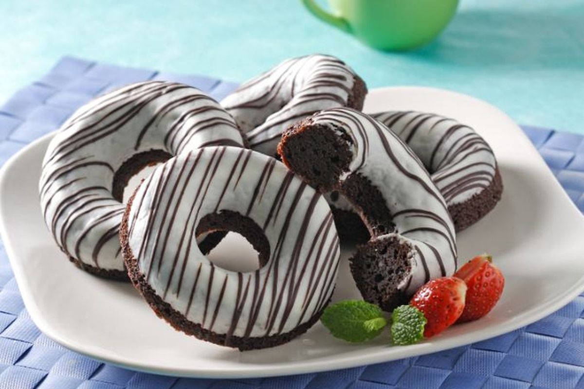 Ilustrasi donat brownies. 