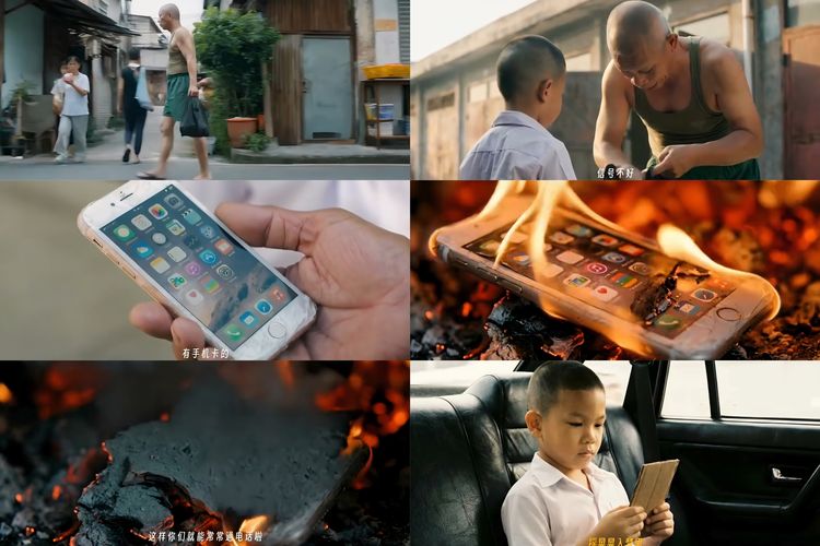 Potongan scene video cerita pendek bertajuk Paper Phone (ponsel kertas) mendadak viral di China.