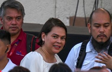 Wakil Presiden Filipina Sara Duterte saat menghadiri kampanye gerakan Filipina Baru di Quirino Grandstand, Manila, 28 Januari 2024.
