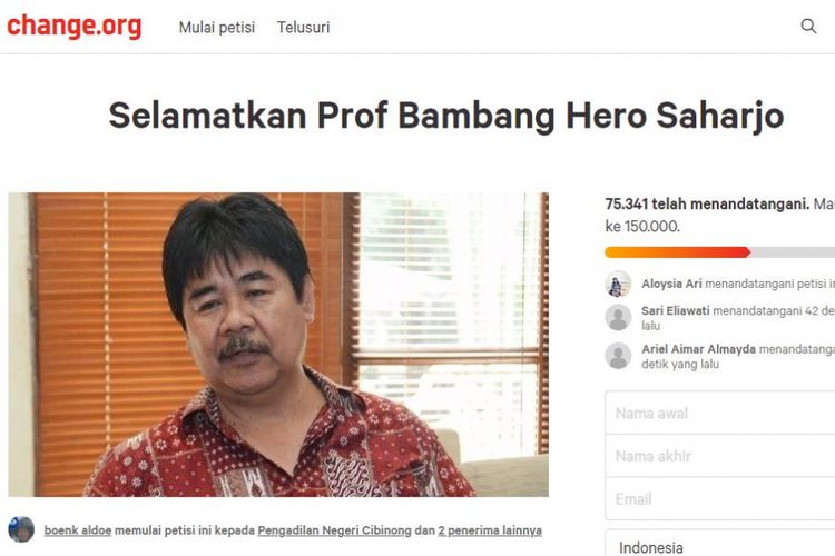 Guru Besar IPB, Bambang Hero Saharjo dituntut Rp 510 miliar oleh PT Jatim Jaya Perkasa.