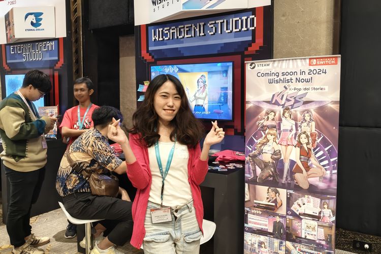Marketing Communications Wisageni Studio, Tiffany Valentina saat ditemui KompasTekno di ajang Indonesia Game Developer Exchange (IGDX) 2023, di Bali. 