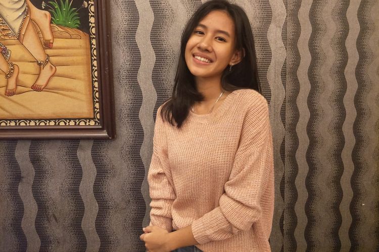Shenina Cinnamons saat ditemui dalam acara selamatan film Ratu Ilmu Hitam di Kantor Rapi Film, Cikini, Jakarta Pusat, Senin (25/3/2018).