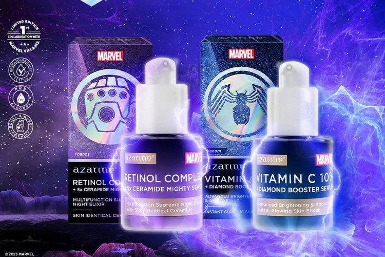 Retinol Serum dan Vitamin C serum Azarine, Marvel Edition 
