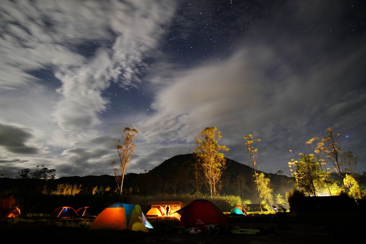 Ilustrasi camping ground. 