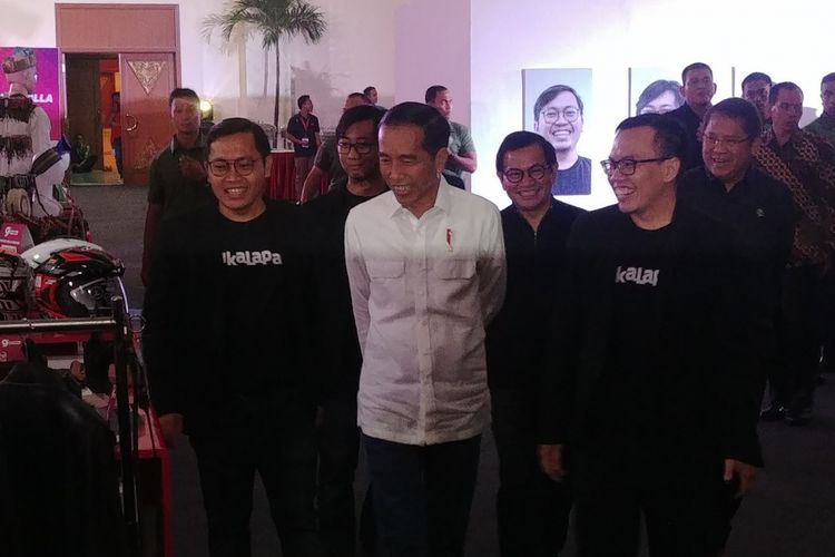 Presiden Jokowi menghadiri HUT ke-9 Bukalapak, di JCC Senayan, Jakarta, Kamis (10/1/2019).