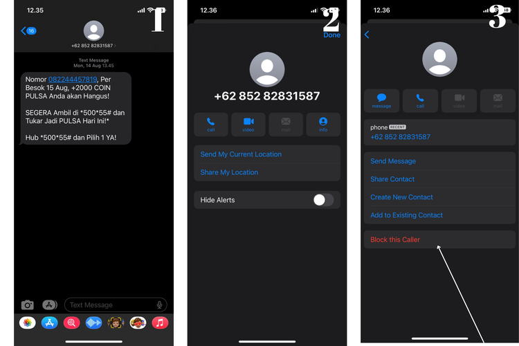ilustrasi cara blokir sms di iphone