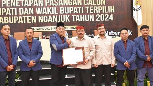 KPU Tetapkan Marhaen-Handy Jadi Bupati dan Wakil Bupati Terpilih Kabupaten Nganjuk
