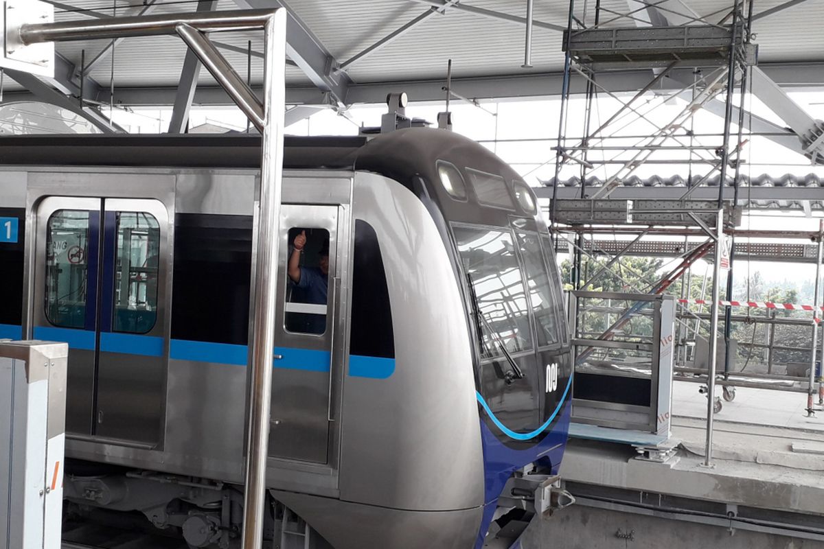 MRT di Depo Lebak Bulus, Selasa (28/8/2018)