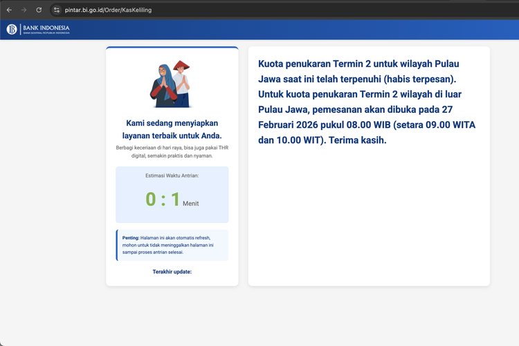 Tukar Uang Baru 2026 Luar Jawa Dibuka Hari Ini Pukul 08.00 WIB, Ini Cara Daftar di PINTAR BI
