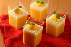 Resep Puding Mangga Cokelat, Kemas dalam Cup 