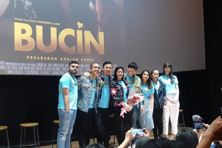 Para pemain film Bucin dalam jumpa pers di CGV FX Sudirman, Selasa (25/2/2020).