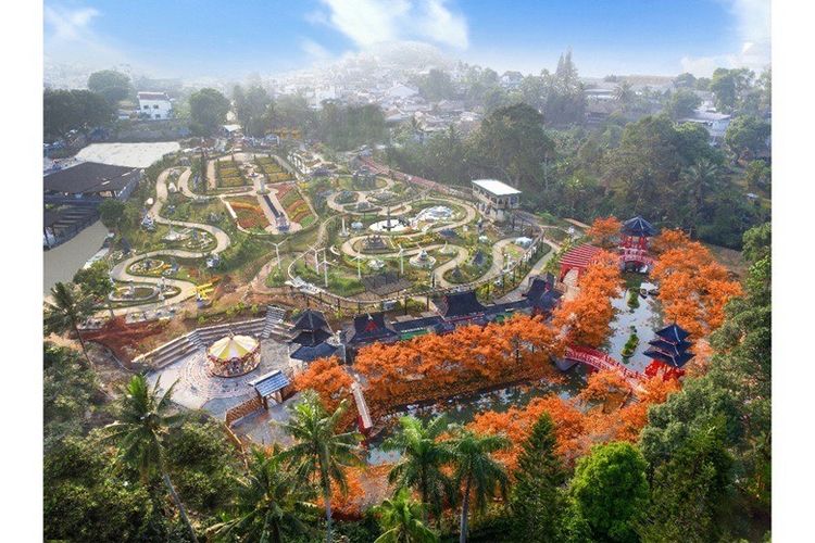 Pemandangan Korean Town yang ada di Minimania Puncak. 