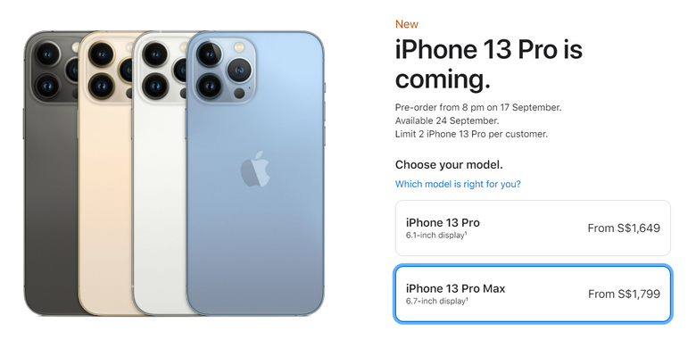 iPhone 13 Bisa Dipesan Mulai 17 September di Singapura, Ini Harganya  Halaman all - Kompas.com