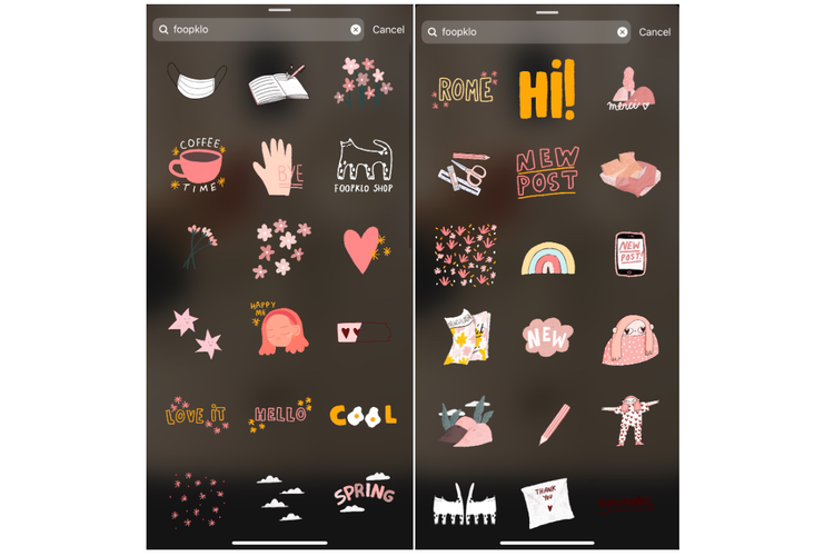 Stiker foopklo di Instagram.
