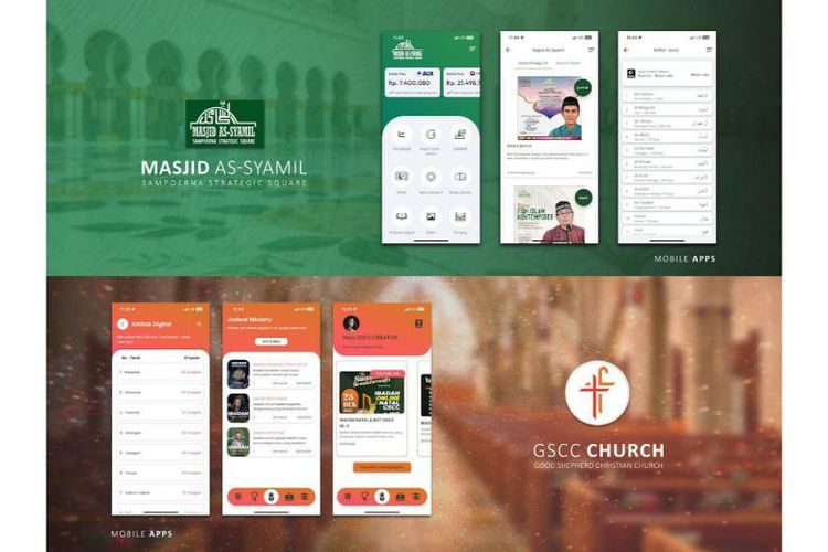 Solcoat mendukung pemberdayaan sosial lewat pembuatan aplikasi mobile gratis untuk Masjid AsySyamil dan Gereja Kristen Good Shepherd Christian Church.