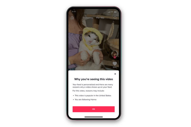 Ilustrasi fitur TikTok yang bisa menjelaskan mengapa video bisa masuk FYP.
