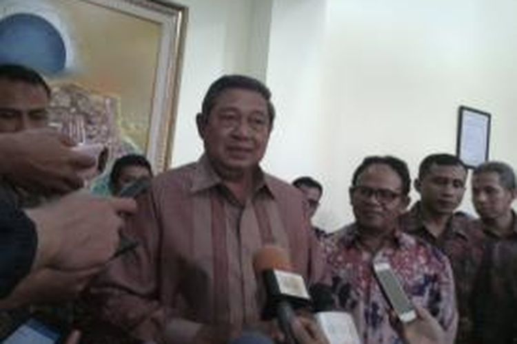 Presiden Indonesia periode 2009-2014 Susilo Bambang Yudhoyono di Universitas Islam Negeri Syarif Hidayatullah, Ciputat, Tangerang Selatan, Rabu (10/12/2014)