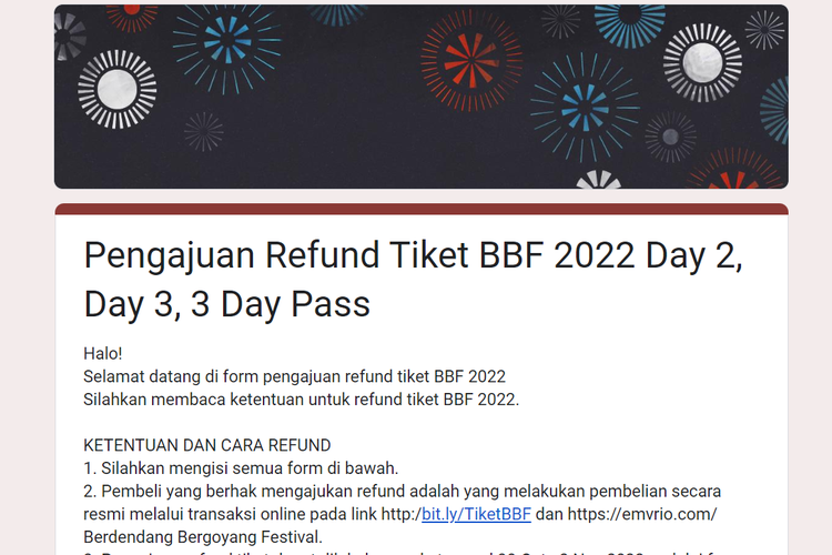 Ketentuan dan cara refund tiket Berdendang Bergoyang Festival 2022.