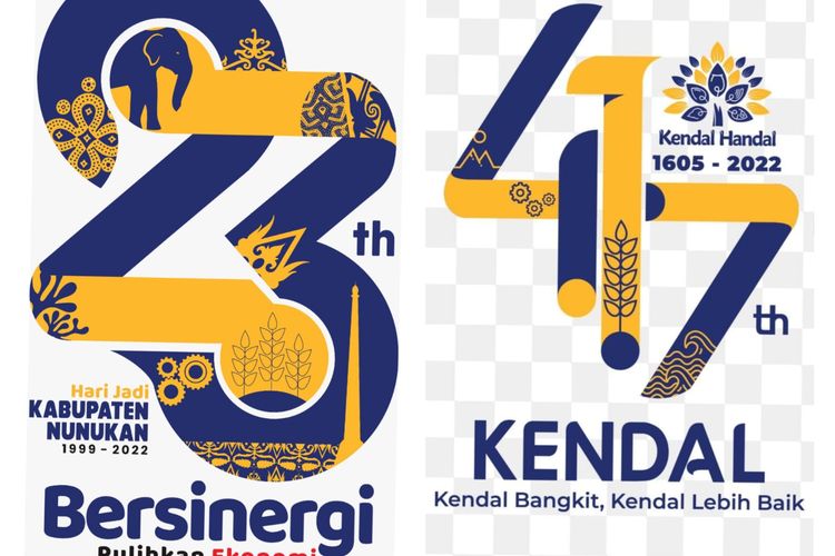 Logo HUT 23 kabupaten Nunukan Kaltara yang dihebohkan sebagai plagiat dari logo HUT 417 Kabupaten Kendal Jawa Tengah