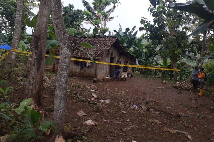 Gubuk lokasi pembunuhan di Kecamatan Gedangan, Kabupaten Malang
