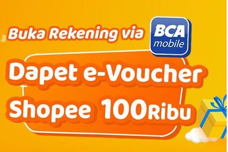 Cara buka rekening BCA dapat voucher Shopee.