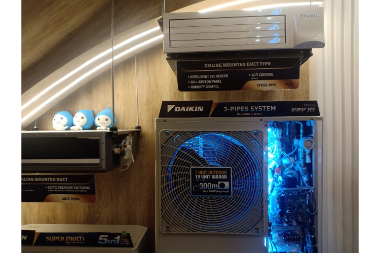 Produk VRV Home Series dengan 1 unit AC outdoor mampu mengalirkan udara ke 19 unit AC indoor. 

