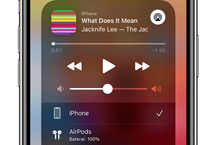 Ilustrasi cara cek apakah audio iPhone telah menggunakan AirPods atau belum.