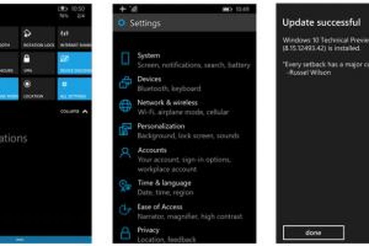 Screenshot Windows Phone 10