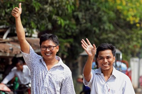 Setelah Ditahan Selama 500 Hari, 2 Jurnalis Reuters Dibebaskan Myanmar