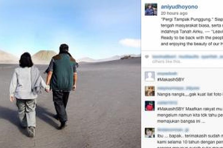 Foto pamitan yang diunggah Ani Yudhoyono di Instagram