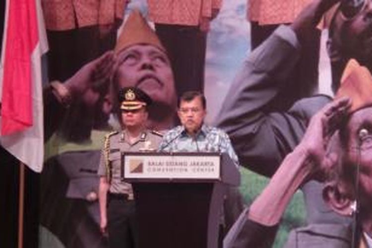 Wakil Presiden Jusuf Kalla menghadiri peringatan Hari Veteran Nasional di Jakarta Convention Center, Selasa (11/8/2015)