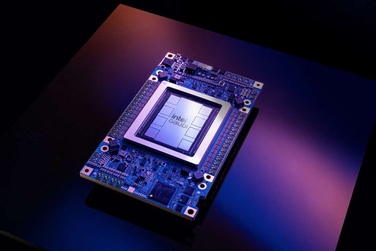 Ilustrasi chip AI Gaudi 3 dari Intel