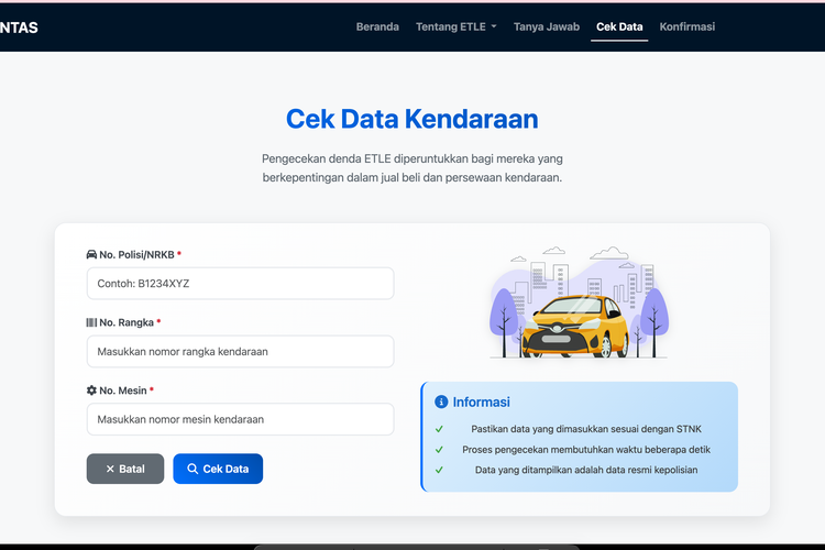 Cara Cek Apakah Kendaraan Kena Tilang ETLE, Bisa via Online