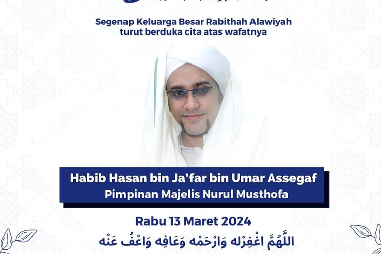 Profil Habib Hasan bin Ja'far bin Umar meninggal dunia.