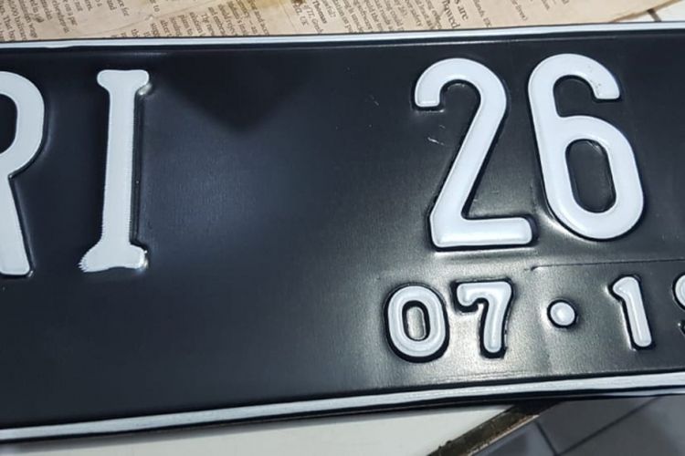 Plat mobil dinas Menteri Keuangan Sri Mulyani.