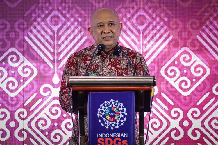 Menteri Koperasi dan UKM (MenKopUKM) Teten Masduki dalam Indonesian SDGs Corporate Summit (ISCOS) 2022 di Bali, Rabu (7/9/2022).