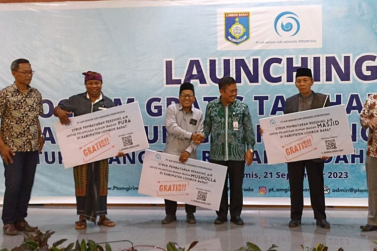 Lounching progam gratis tagihan air untuk rumah ibadah di kantor Bupati Lombok Barat, Kamis (21/9/2023)