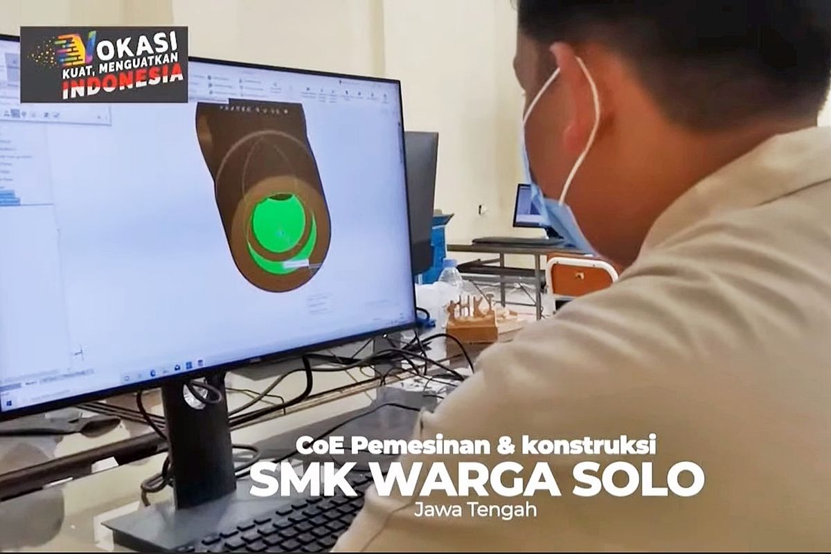 Tangkapan layar video portofolio SMK pada peluncuran program SMK Pusat Keunggulan melalui live streaming di kanal Youtube resmi Kemendikbd pada Rabu (17/3/2021)