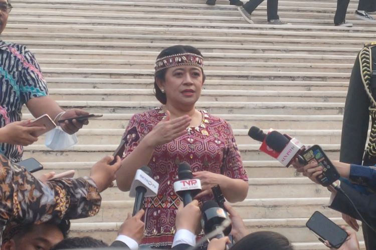 Ketua DPP PDI-P Puan Maharani di Kompleks Parlemen Senayan, Jakarta, Rabu (16/8/2023) usai rapat paripurna DPR ke-1 dan Sidang Tahunan MPR.
