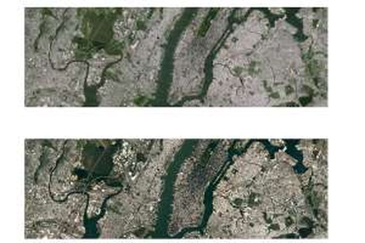 Foto satelit Google Maps yang lebih tajam.
