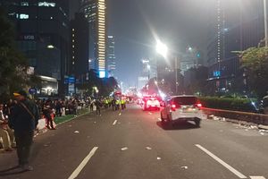 Massa Demo Mahasiswa Dekat Bundaran HI Bubar, 600 Personel TNI-Polri Patroli