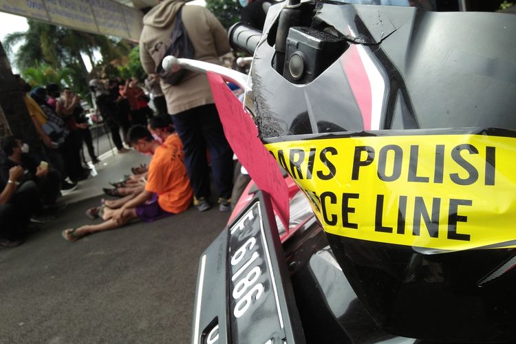 Polresta Bandar Lampung menggelar ekspos akhir tahun di mapolresta setempat, Selasa (29/12/2020). Jumlah tindak pidana di Bandar Lampung pada tahun 2020 meningkat 31 persen.