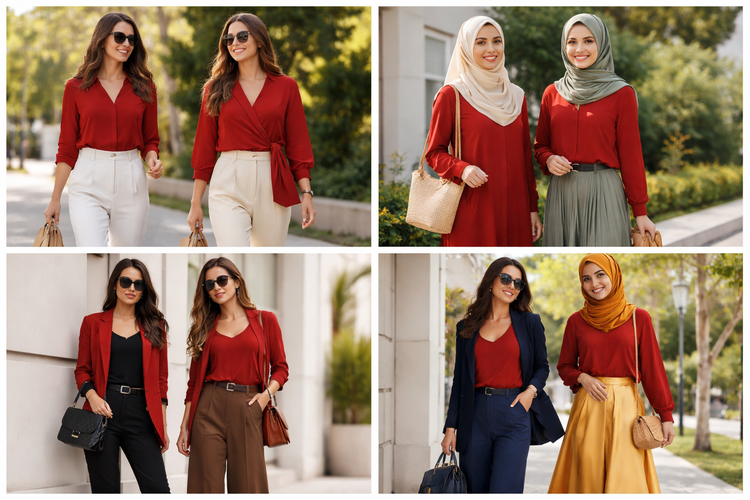 Merah bata cocok dipadukan dengan warna apa? Ini 10 kombinasi terbaik, dari netral hingga earth tone yang stylish dan elegan!