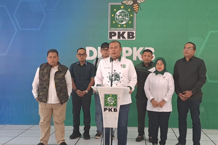 Ketua Panitia Harlah ke-25 PKB Cucun Syamsurijal dalam jumpa pers di Kantor DPP PKB, Jakarta Pusat, Kamis (20/7/2023). 