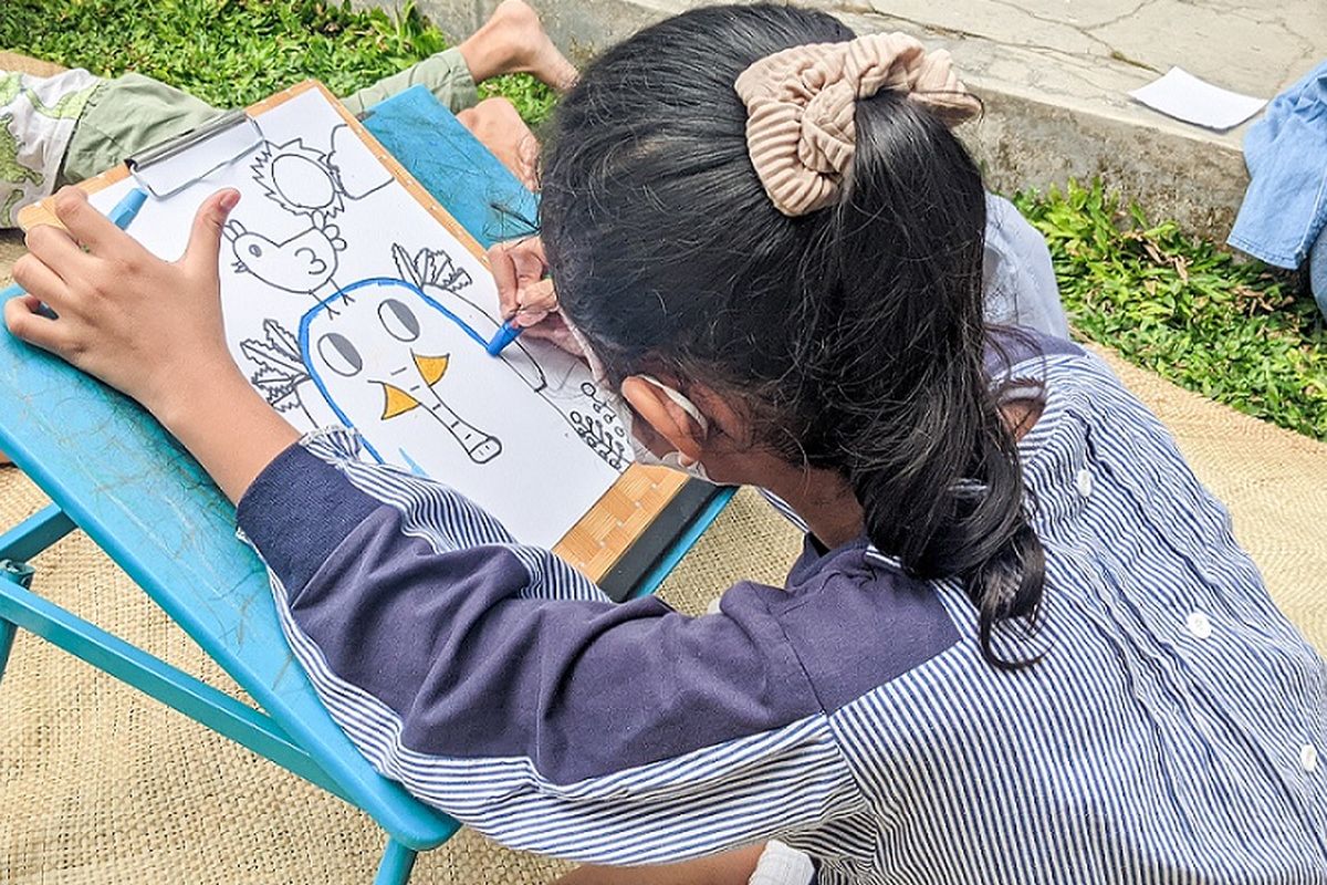 Kelas mewarnai anak-anak yang digelar Sejauh Mata Memandang untuk berbagai isu keberlanjutan dan kepedulian lingkungan hidup