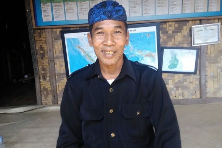 Tetua Adat Badui yang juga Kepala Desa Kanekes Kecamatan Leuwidamar Kabupaten Lebak Jaro Saija, Lebak, Ahad.